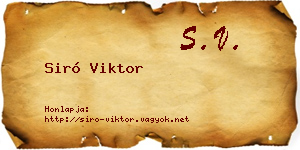 Siró Viktor névjegykártya